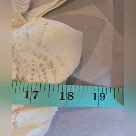 FINAL PRICE Boho Lace Dress with Large Pom Poms and Fringe, size Medium - Picture 4 of 5